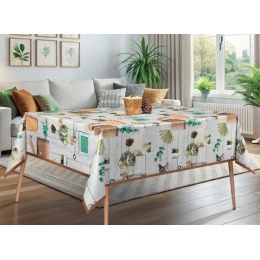 Toile cirée SOHBET gris - Nappe avec des chats