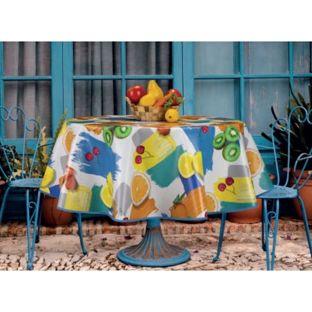 Toile cirée ZESTINA multi - Nappe multicolore à fruits