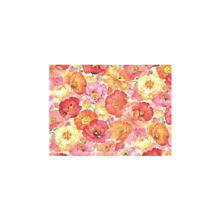 Toile cirée LAPELINA Rose - Nappe à grandes fleurs colorées