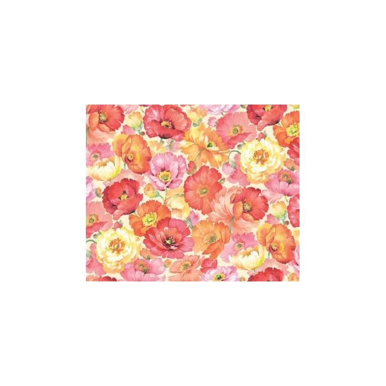 Toile cirée LAPELINA Rose - Nappe à grandes fleurs colorées