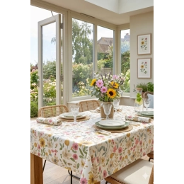 Toile cirée JULIANA multi - Nappe cirée florale colorée