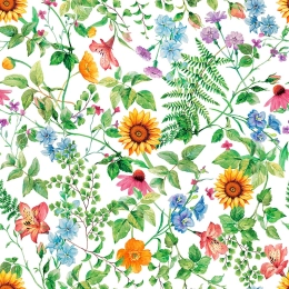 Nappe transparente GARDEN multi - Fleurs colorées apparentes