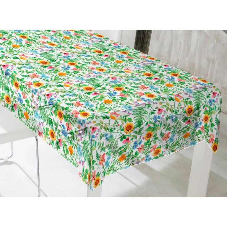 Nappe transparente GARDEN multi - Fleurs colorées apparentes