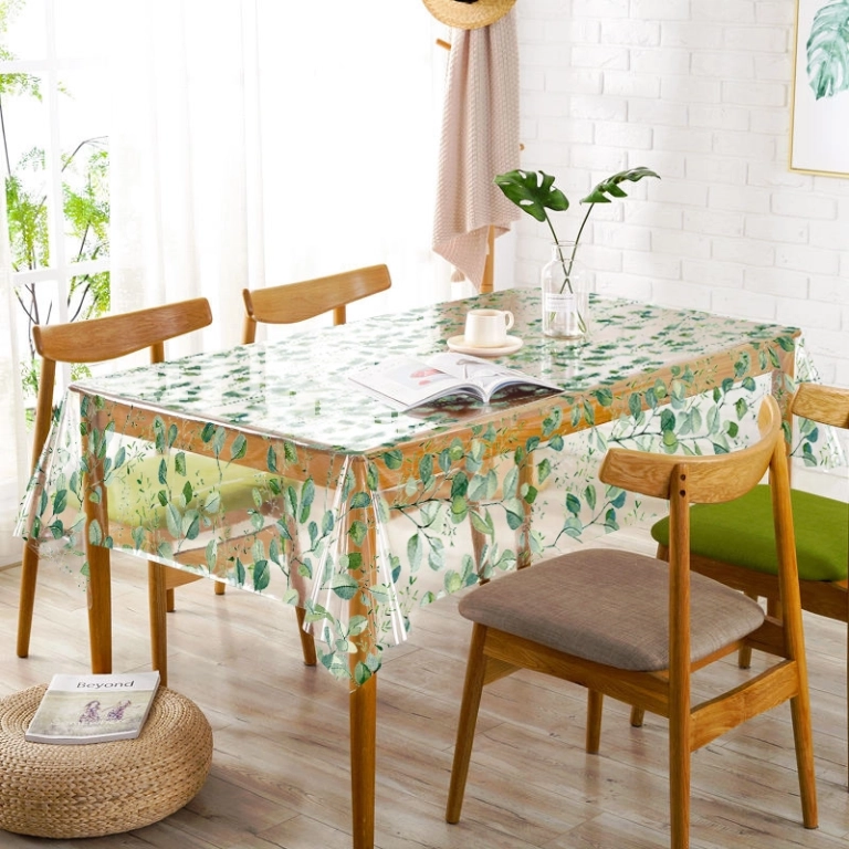 Nappe transparente PALOMA vert - Feuillage vert apparent