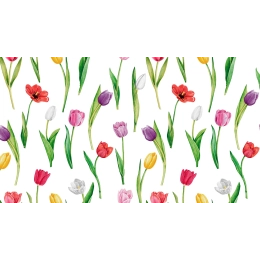 Nappe transparente TULIPE multi - motif floral apparent