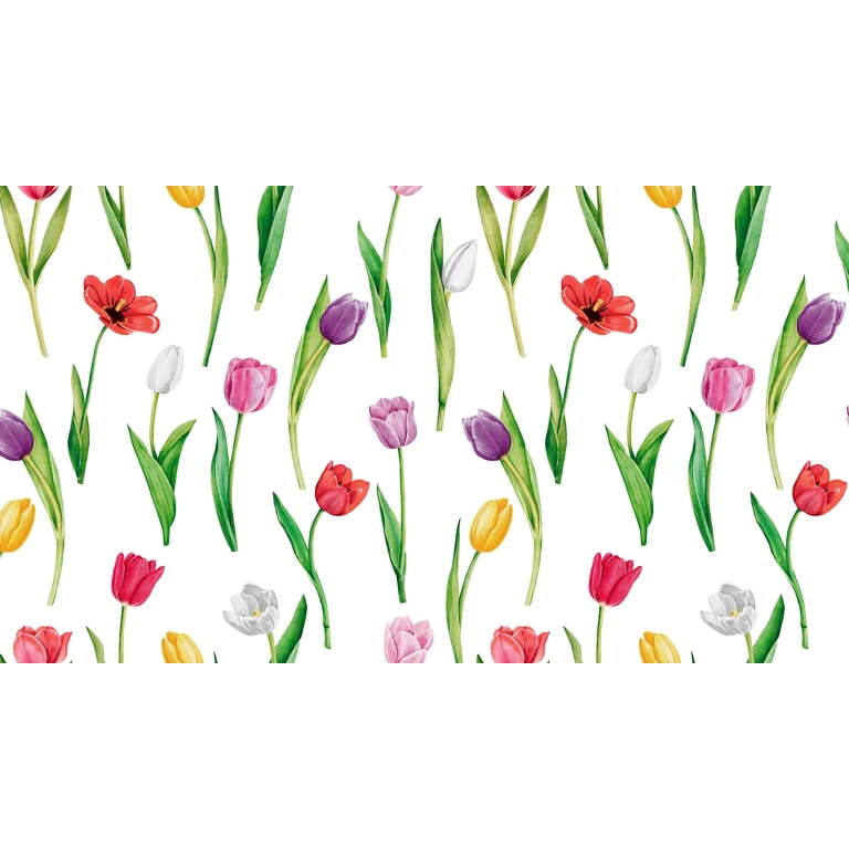 Nappe transparente TULIPE multi - motif floral apparent
