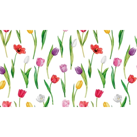 Nappe transparente TULIPE multi - motif floral apparent