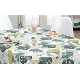 Toile cirée ADAO vert - Nappe cirée livrée sans plis chez Nortufting !