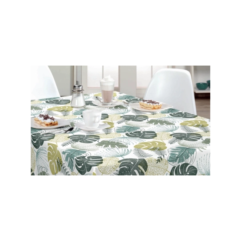 Toile cirée ADAO vert - Nappe cirée livrée sans plis chez Nortufting !