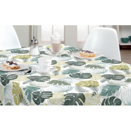 Toile cirée ADAO vert - Nappe cirée livrée sans plis chez Nortufting !