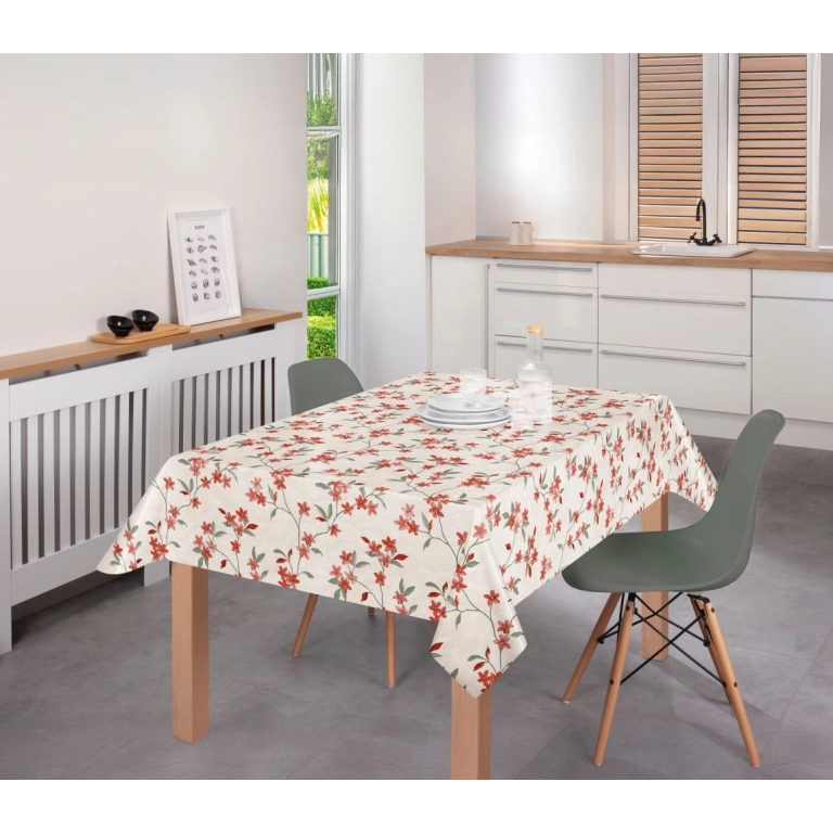 Toile cirée BLUE BLOSSOM - Nappe de table florale