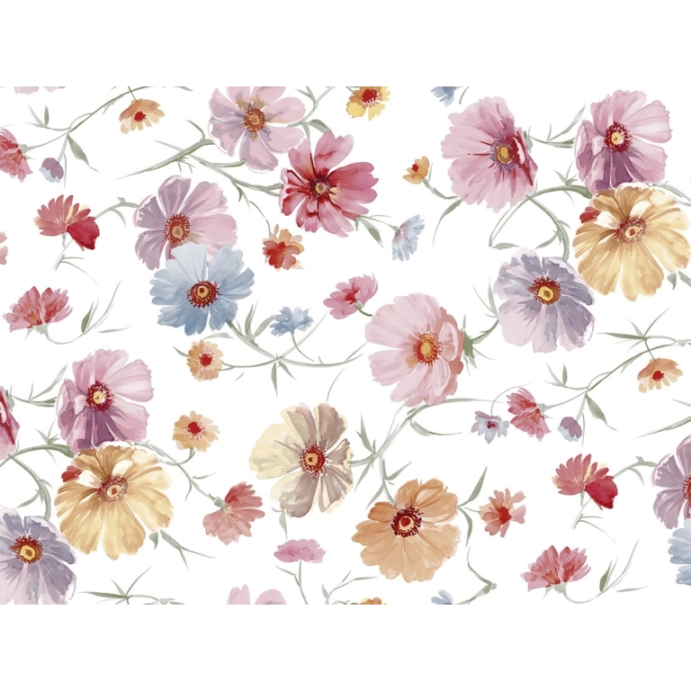 Toile cirée GERBERA Rose - Nappe de table florale pastel