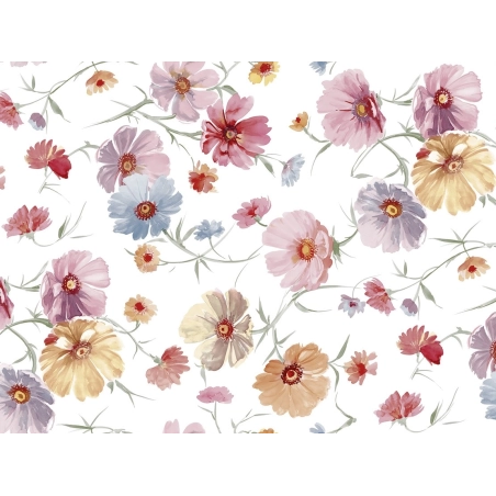 Toile cirée GERBERA Rose - Nappe de table florale pastel