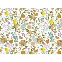 Toile cirée MAHALÉ orange - nappe fruitée et colorée