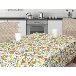 Toile cirée MAHALÉ orange - nappe fruitée et colorée