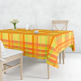 Toile cirée madras antille jaune - nappe toile cirée effet madras