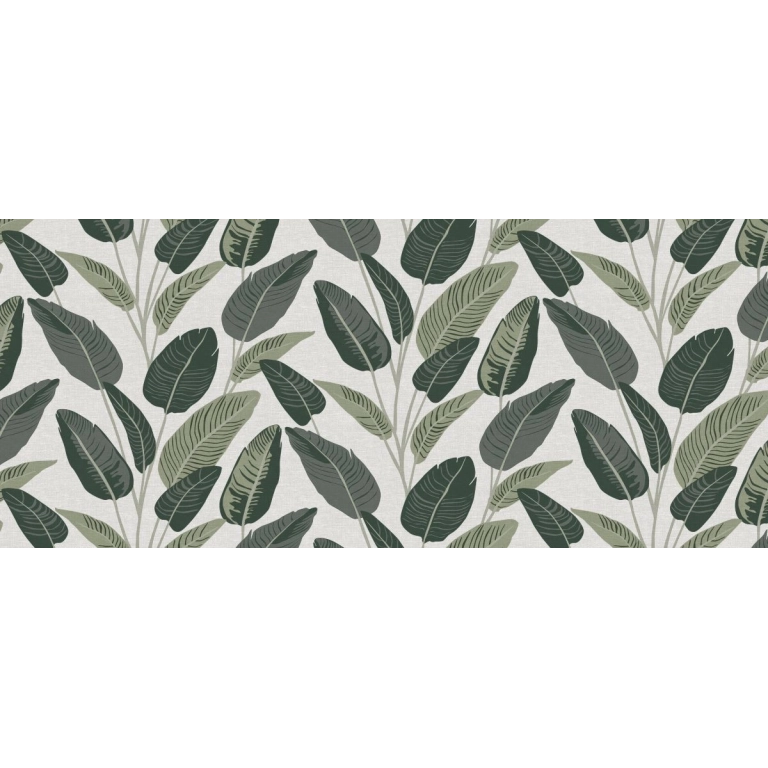 Toile cirée WILLE Vert - Nappe cirée feuillage tropical vert