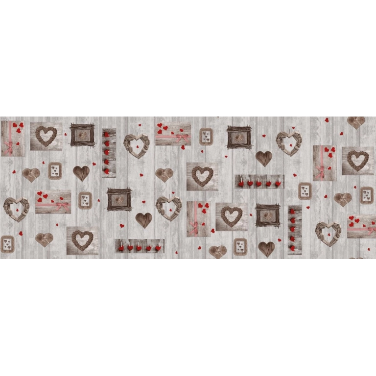 Toile cirée COEUR bohème - Nappe de montagne chaleureuse