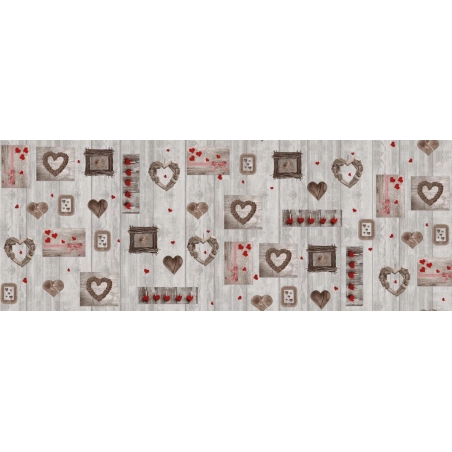 Toile cirée COEUR bohème - Nappe de montagne chaleureuse