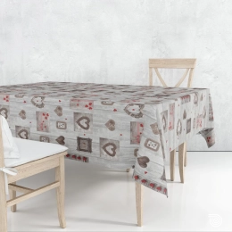 Toile cirée COEUR bohème - Nappe de montagne chaleureuse