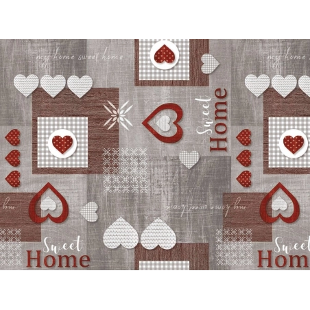 Toile cirée SWEET home - Nappe avec de jolis cœurs