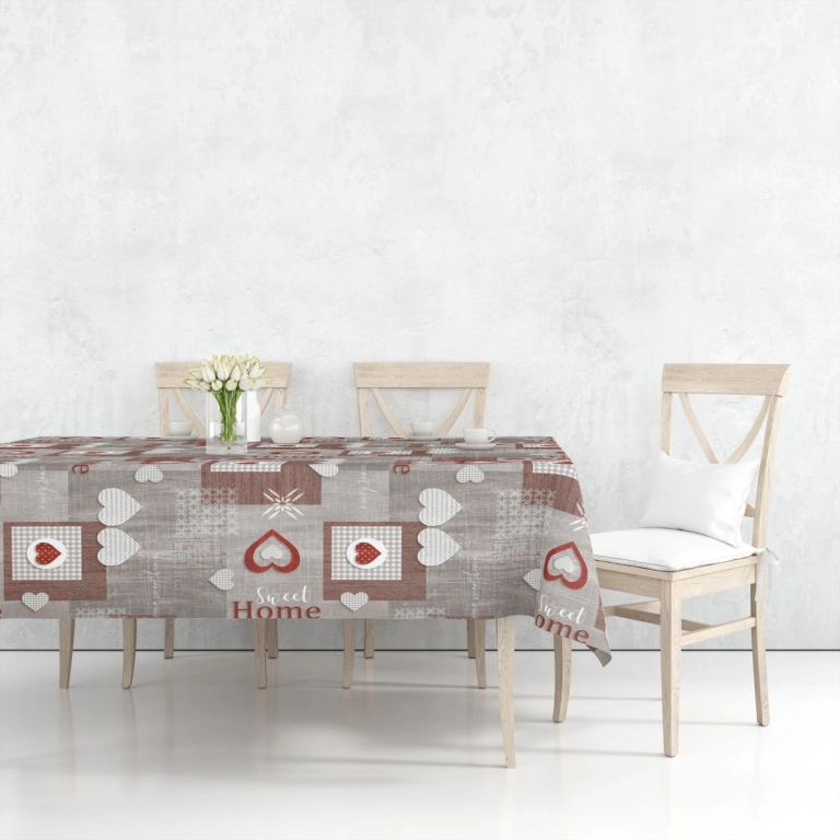 Toile cirée SWEET home - Nappe avec de jolis cœurs