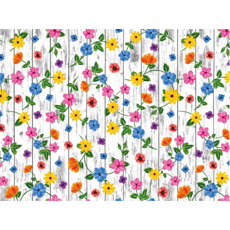 Toile cirée JARDIN été - Jolie nappe estivale à fleurs colorées