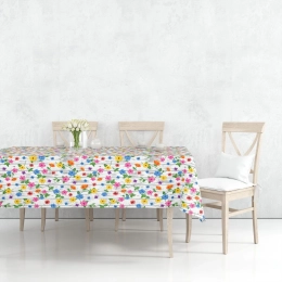 Toile cirée JARDIN été - Jolie nappe estivale à fleurs colorées