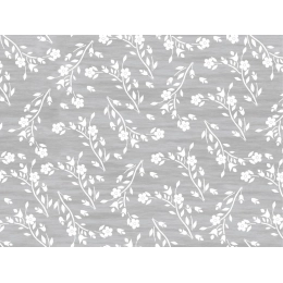 Toile cirée BRINDILLE blanc - Jolie nappe à fleurs