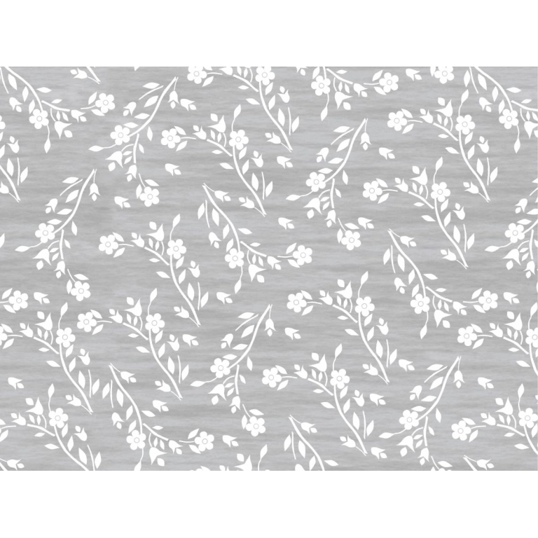 Toile cirée BRINDILLE blanc - Jolie nappe à fleurs