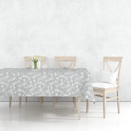Toile cirée BRINDILLE blanc - Jolie nappe à fleurs
