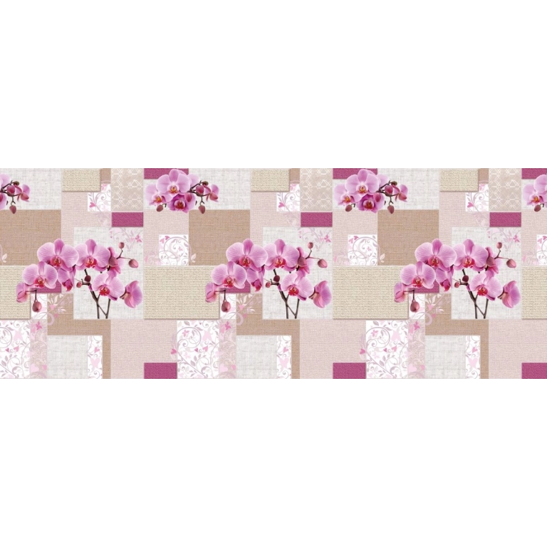 Toile cirée ORCHIDEE lin - Nappe de table fleur d'orchidée