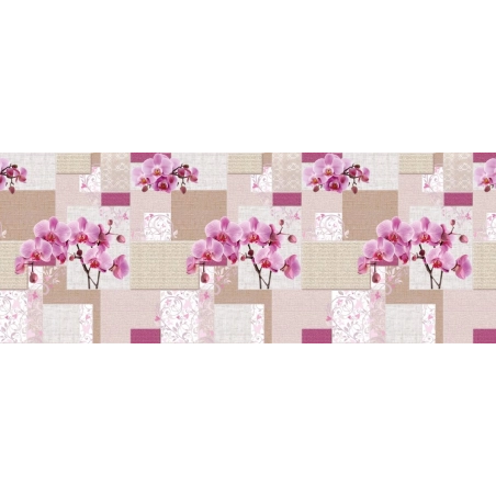 Toile cirée ORCHIDEE lin - Nappe de table fleur d'orchidée