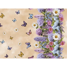 Toile cirée MARIPOSA parme - Nappe et papillons