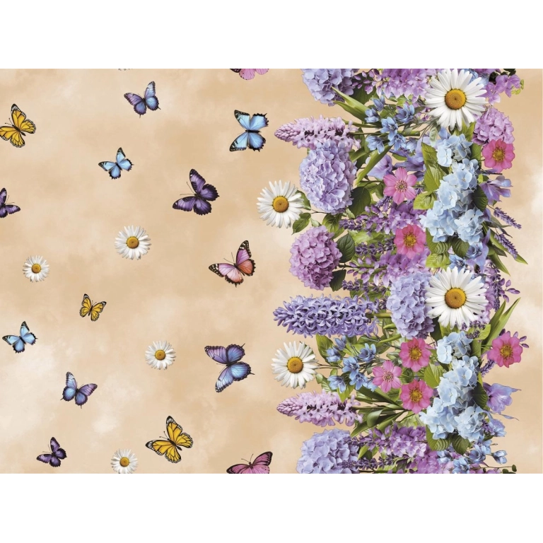 Toile cirée MARIPOSA parme - Nappe et papillons