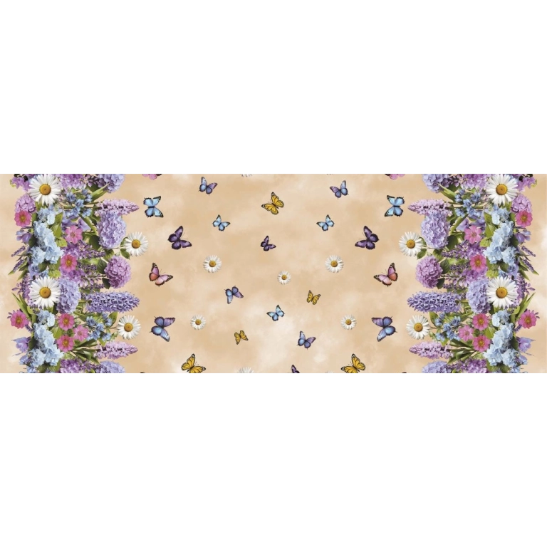 Toile cirée MARIPOSA parme - Nappe et papillons