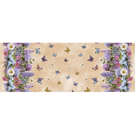Toile cirée MARIPOSA parme - Nappe et papillons
