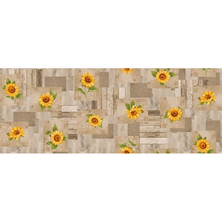 Toile cirée SUNFLOWER jaune - Nappe tournesol jaune