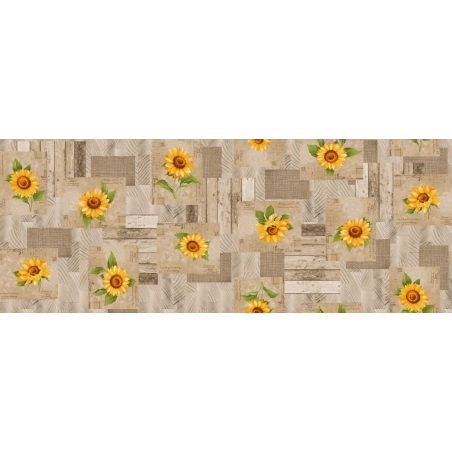 Toile cirée SUNFLOWER jaune - Nappe tournesol jaune