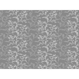 Toile cirée EGLANTINE gris - Nappe florale grise