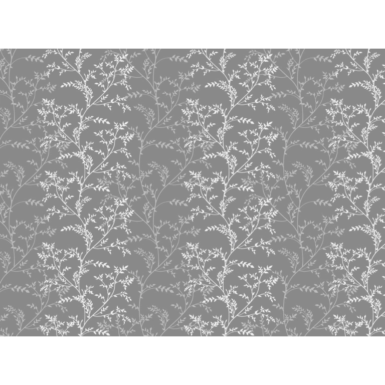 Toile cirée EGLANTINE gris - Nappe florale grise