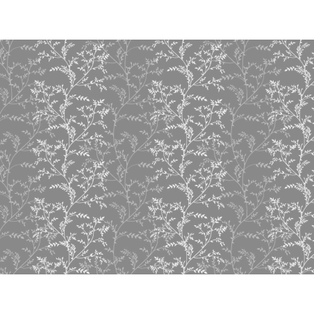 Toile cirée EGLANTINE gris - Nappe florale grise