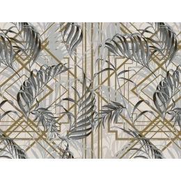 Toile cirée MAJESTIC doré - Modèle feuillage chic