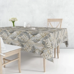 Toile cirée MAJESTIC doré - Modèle feuillage chic