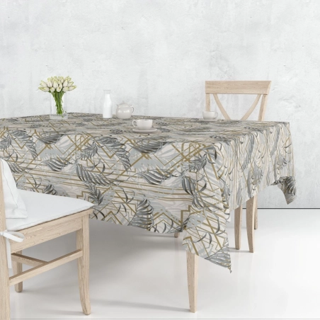 Toile cirée MAJESTIC doré - Modèle feuillage chic