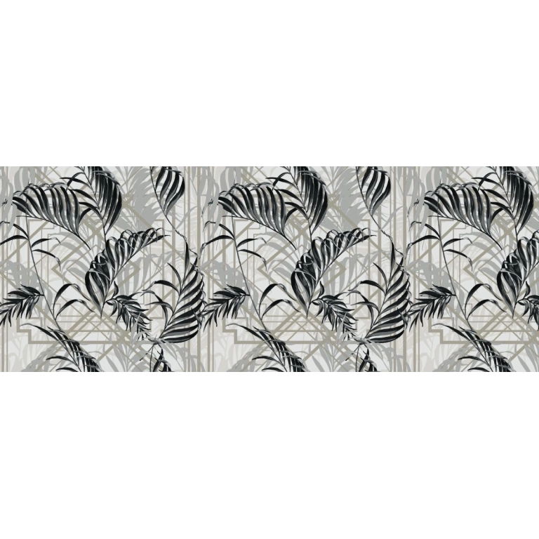 Toile cirée MAJESTIC noir - Modèle feuillage chic