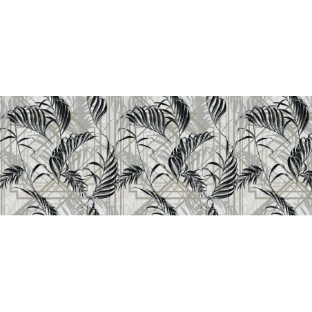 Toile cirée MAJESTIC noir - Modèle feuillage chic