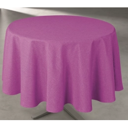 Nappe unie rose fuschia - Polyester anti-tâche ronde 160 cm