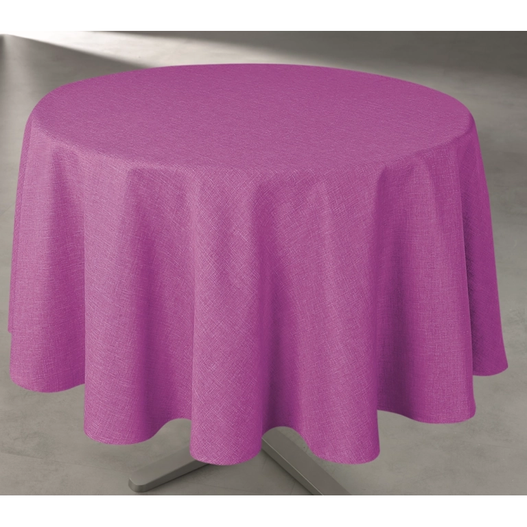 Nappe unie rose fuschia - Polyester anti-tâche ronde 160 cm