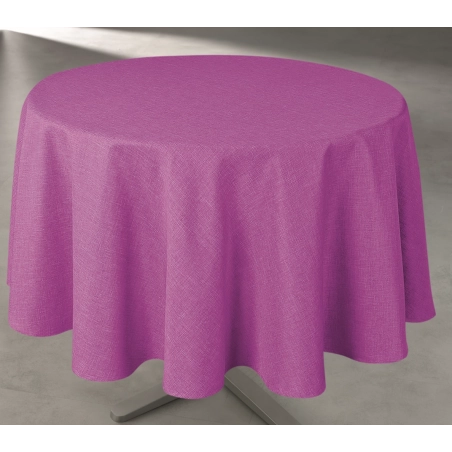 Nappe unie rose fuschia - Polyester anti-tâche ronde 160 cm